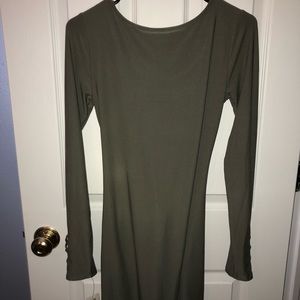 Olive Green Long Sleeve Dress